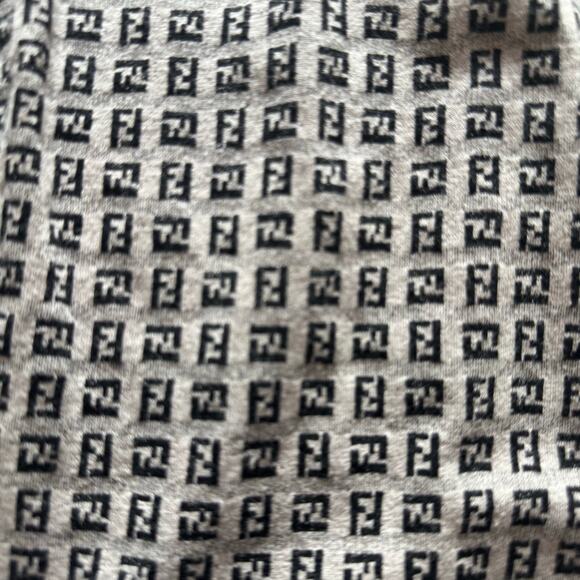 Fendi FF Vintage Mock Turtleneck Grey Gray Zucca IT 44 US 8 Authentic - Picture 6 of 6